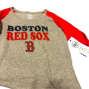 47 Brand Boston Red Socks 3/4 Sleeves T-shirt Size Small NWT women